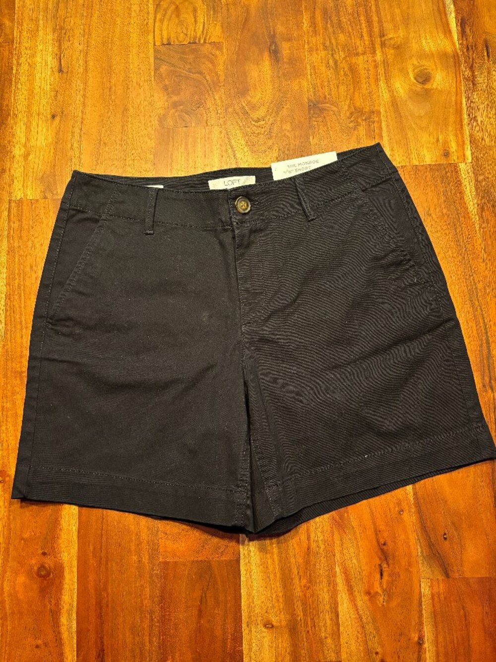 LOFT The Monroe 6" Chino Shorts - Black - Size 6 - NEW WITH TAGS
